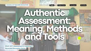 Educ 307 | Authentic Assessment