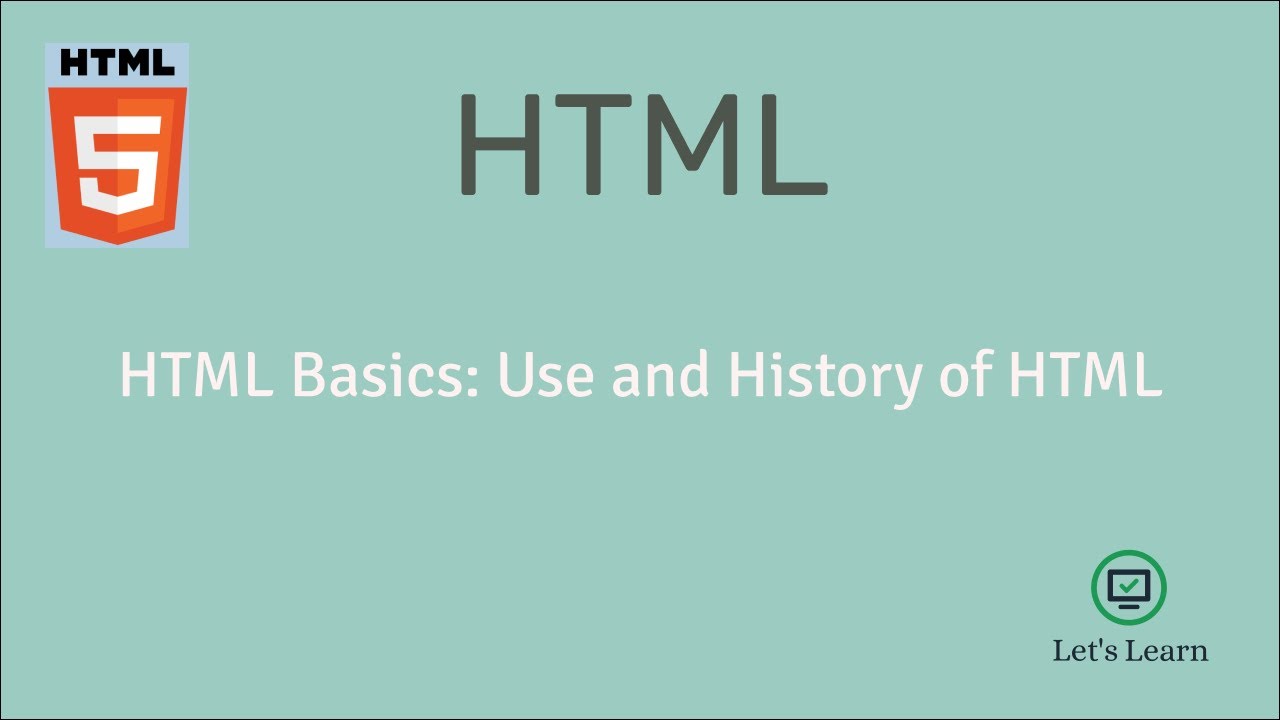 Html Basics | Let's Learn - YouTube