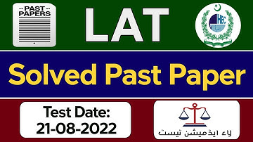 LAT Complete solved Paper 21 August 2022 | Law Admission Test 2025 Preparation | Lat  past papers