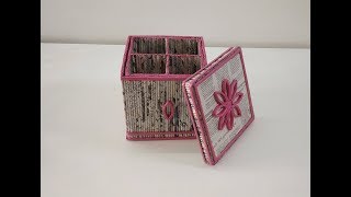 Newspaper Multi Storage Box Best Out Of Waste Diy Craft