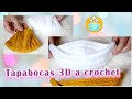 {DIY} 🧶Cómo tejer cubrebocas 3D a crochet 😷 #tapabocas #cubrebocas 💖