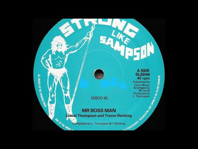 英12” Linval Thompson And Ranking Tr Mr Boss Man / Stop Pushing Me Around SLSD04 Strong Like Sampson /00250 LINVAL THOMPSON & RANKING TREVOR ♢ Mr Boss Man/Stop Pushing