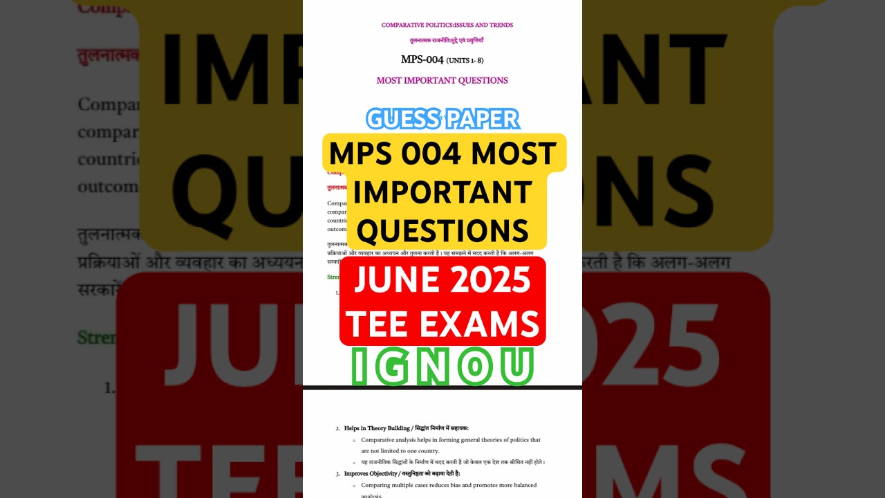 IGNOU MPS 004 IMPORTANT QUESTIONS😱JUNE 2025 PAPER🔥MOST IMPORTANT QUES