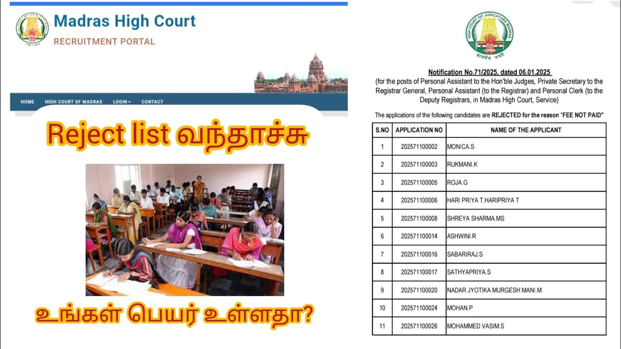 Mhc personal assistant rejected list next oa list comming