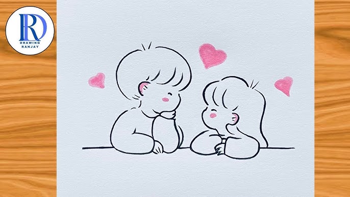 Cute couple drawing