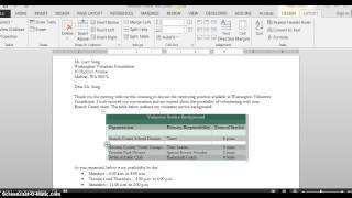 My Screencast-Word Table Feature