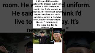 Detalles 92-Year-Old Veteran Finally Receives High School Diploma 74 Years After Dropping #Veteran #KoreanWar Actualización