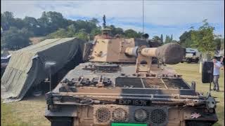 FV433 Abbot 105 mm Self Propelled Gun, close up at the Echoes of History Show 2024