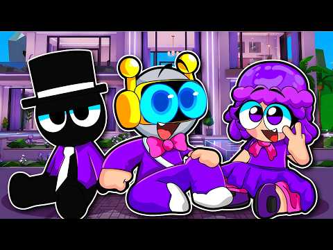 24 HOURS in a VIOLET WORLD in Roblox Brookhaven!