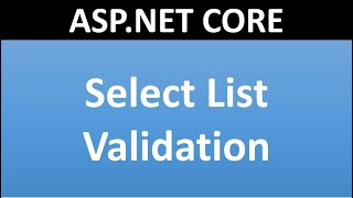 Select List Validation in ASP.NET CORE |  ASP.NET MVC | Bind Select List with Enum
