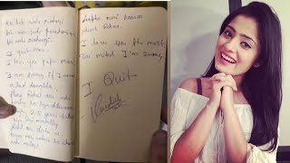 Vaishali Takkar Last Emotional Note For Mother And Father