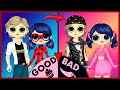 Miraculous ladybug and cat noir bad girl vs good girl challenge  diy paper dolls  crafts