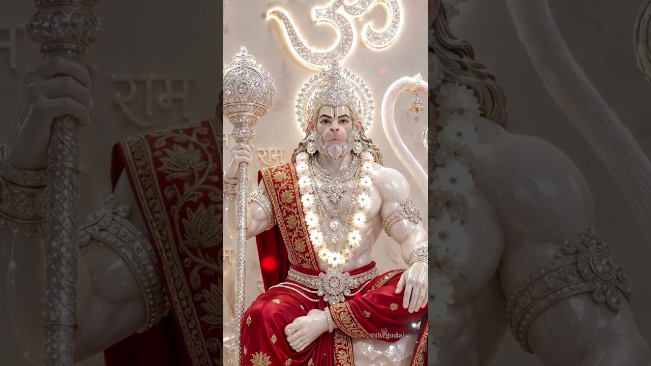 श्री हनुमान जी की आरती करने से बजरंगबली की विशेष कृपा प्राप्त होती है l🐚🐚🪷🌸💐🌸 #devotional #bhakti