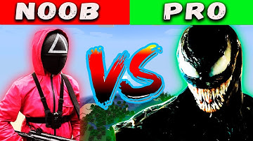 NOOB VS PRO Minecraft Pixel art✨Squid Game × Venom