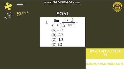 #5 Pembahasan No.5 Limit Aljabar Bimbingan Alumni UI | By: Taufiqur