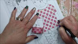 Using Washi tape on your coloring pages #adultcoloring