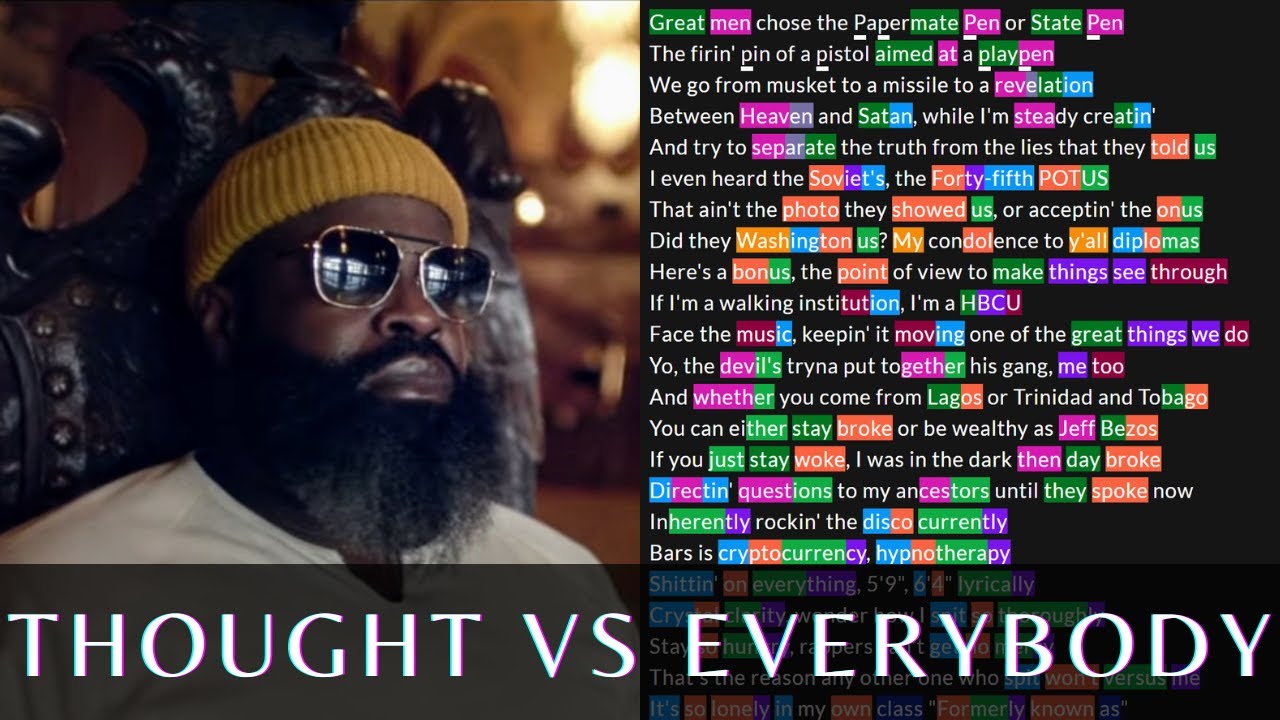 Black Thought Thought vs Everybody Lyrics, Rhymes Highlighted YouTube Music