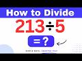 213÷5  Divide 213 by 5 (Long division Method)