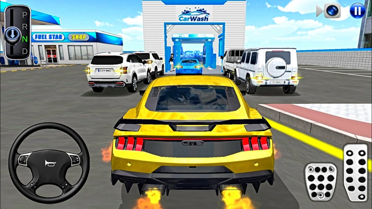 New Golden Mustang Car Washing and Parking - 3D Driving Class Simulator - Driving Games Android Game