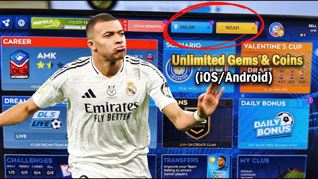 DLS 26 Hack & Mod APK 💎 Unlimited Gems & Coins | DLS 26 Mod Menu (iOS/Android)