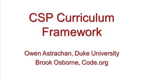 Unit 1: Curriculum Framework (Brook and Owen)