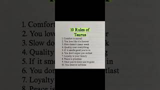 10 Rules of #Taurus