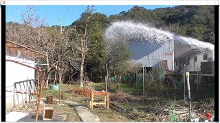 高圧水鉄砲　水噴射