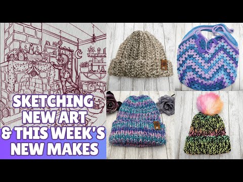 A Very Full Week of New Art and Crochet Pieces ⭐ Starting December's Patreon Winter Solstice Theme