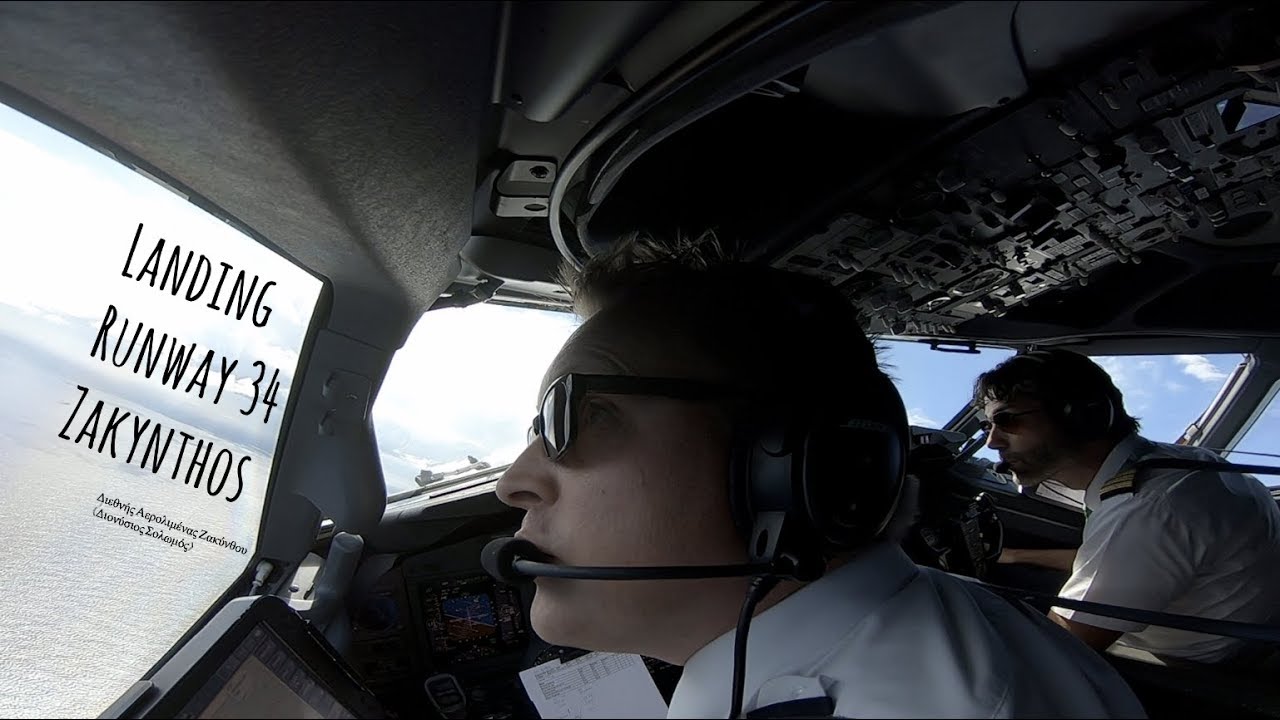 Landing runway 34 Zakynthos International Airport Dionysios Solomos ZTH LGZA