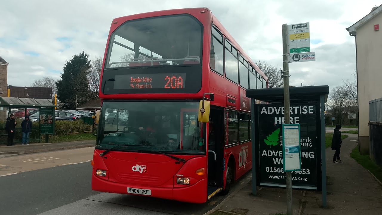 Plymouth Citybus 6004, YN04GKF, 20A, to Ivybridge.
