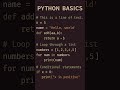 PYTHON BASICS PROGRAM #pyhton #pythonforbeginners #AI #machinelearning #datascience