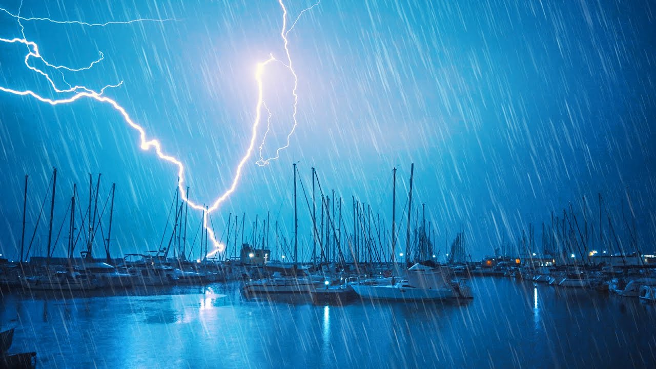 Thunder & Lightning Heavy Rain Walk, Narrow Streets Ambience in Catalonia,  Spain - YouTube