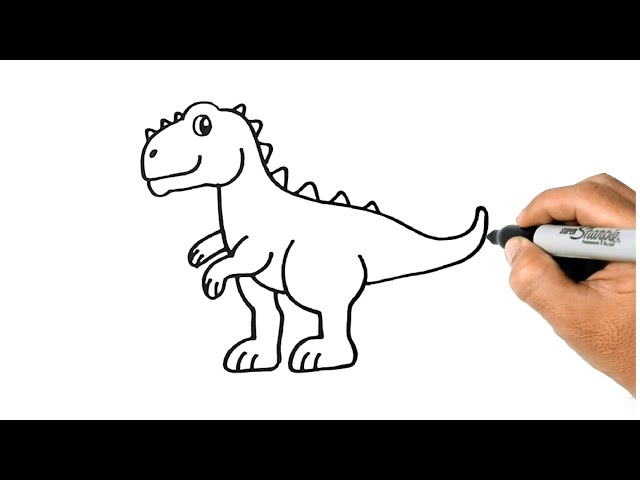 DINOSSAURO FÁCIL DE DESENHAR #01 