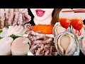ASMR RAW OCTOPUS, SCALLOP, ABALONE, FLYING FISH ROE 산낙지, 관자, 전복회, 날치알 먹방 EATING SOUNDS MUKBANG 咀嚼音