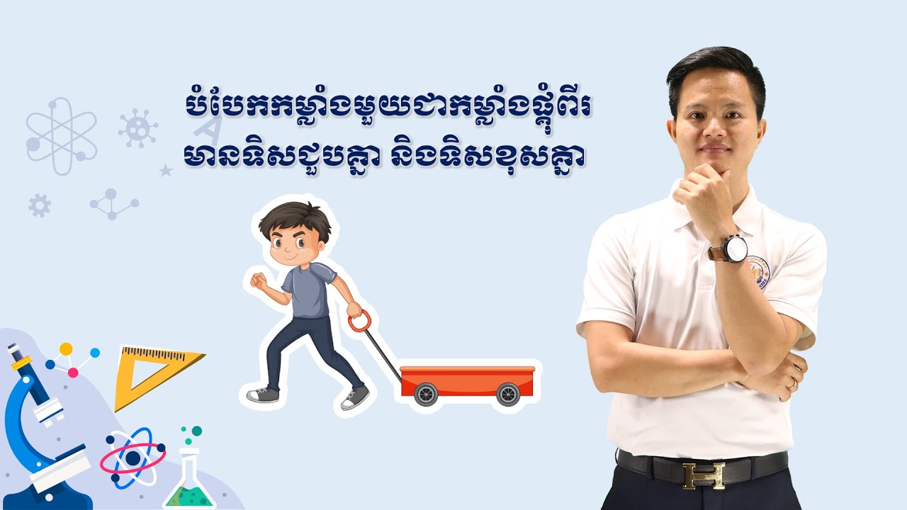 K9PHYEP002-ជំពូក១ មេរៀនទី១៖ បង្គុំនិងបំបែកនៃកម្លាំង || ខ្លឹមសារ៖ #កម្លាំងមានទិសជួបគ្នា_និងទិសខុសគ្នា