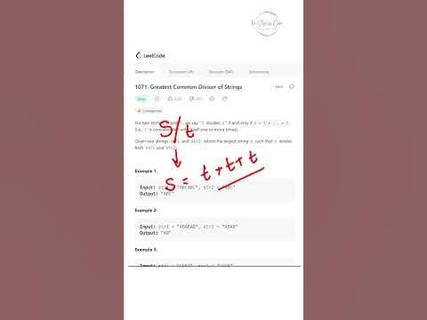 1071. Greatest Common Divisor of Strings | Java Code | LeetCode - YouTube