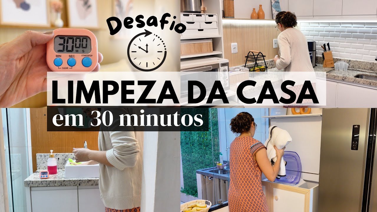 DESAFIO: Limpeza da casa em 30 Minutos ⏱️🏃‍♀️ FAXINA RÁPIDA