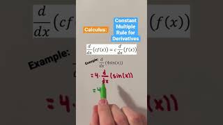Calculus: Constant Multiple Rule for Derivatives #Shorts #calculus #math #maths #mathematics #learn