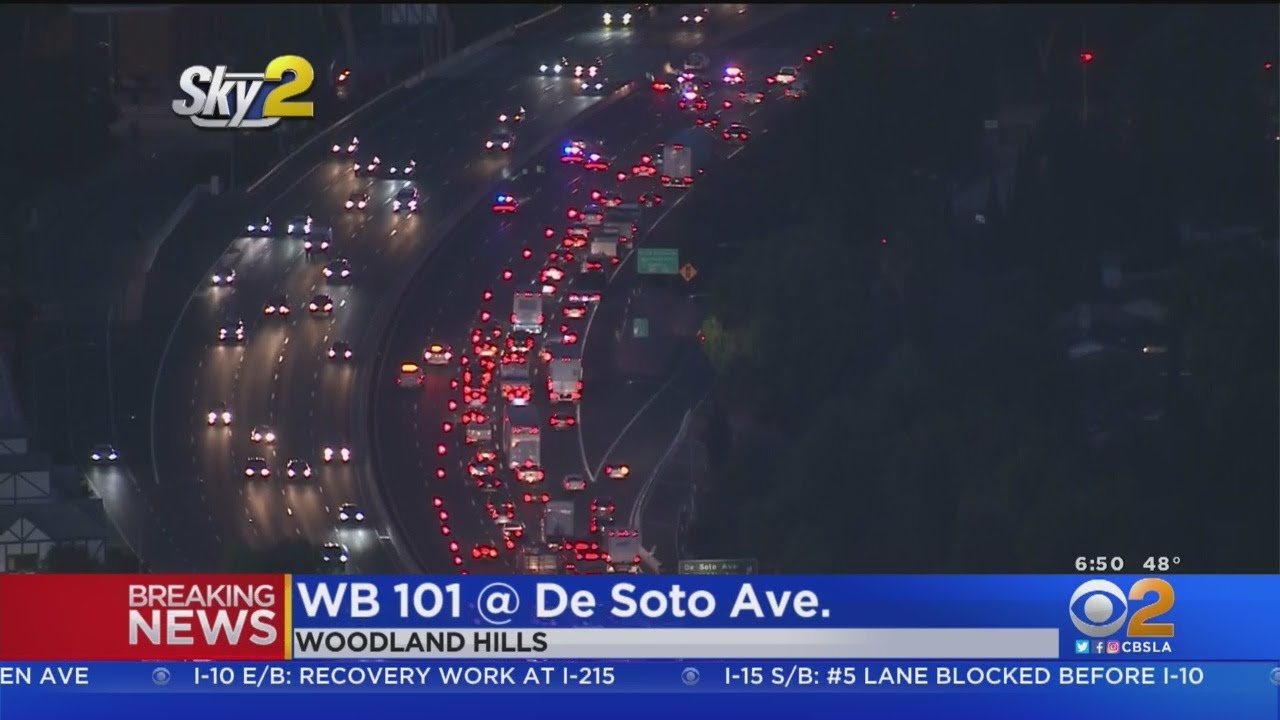 1 Killed In Crash On 101 Freeway At DeSoto In Woodland Hills - YouTube