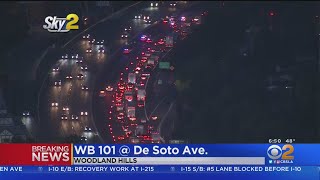 1 Killed In Crash On 101 Freeway At DeSoto In Woodland Hills