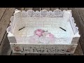 Caja de fruta reciclada con craquelado y decoupage  - (Sant Jordi)