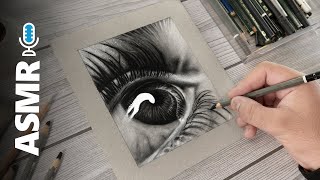 Realistic Charcoal EYE Drawing | Satisfying Time-lapse
