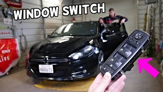 FRONT MASTER WINDOW SWITCH REPLACEMENT REMOVAL DODGE DART CHRYSLER 200. WINDOW SWITCH NOT WORKING