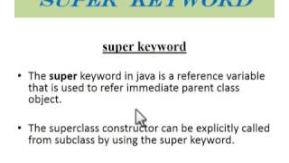 JAVA - Super Keyword