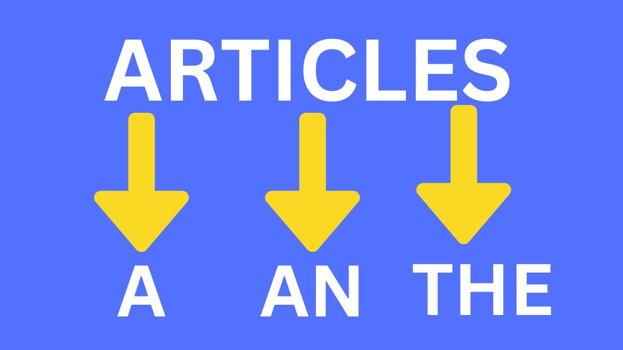 What are Articles When to use A, An and The Parts of Speech YouTube
