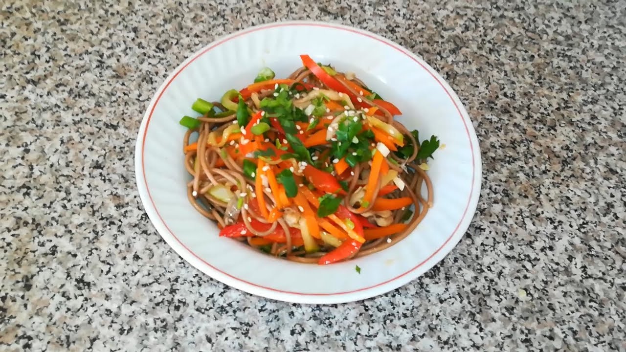 Лапша гречневая соба с овощами / VEGAN - YouTube