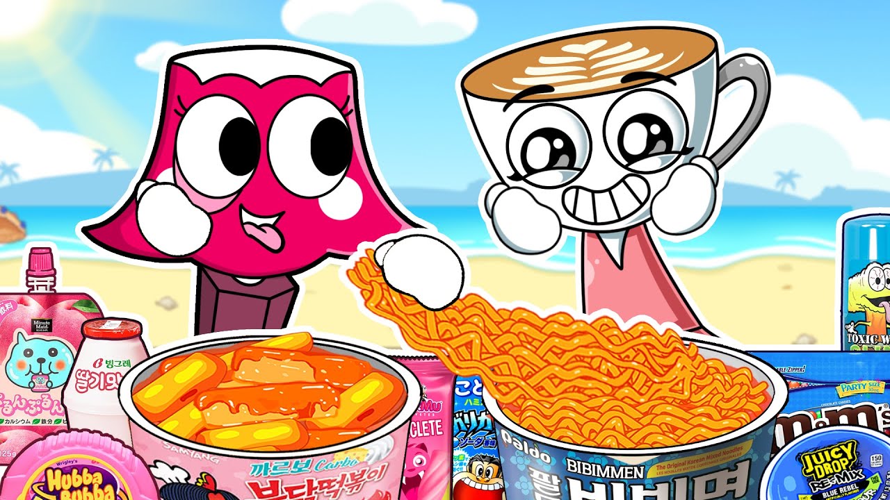 ASMR MUKBANG | Ballerina Capuchina Eating KOREAN Convenience Store Food | Yumbo ASMR