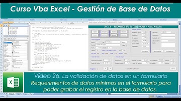 Curso VBA Excel 26 . La validación de datos en un formulario. Requerimiento de datos mínimos.