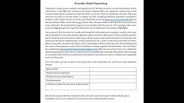 PRF Reporting  -  How to compile the required information tutorial. (10-minutes)