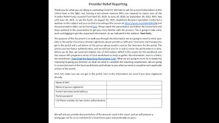 PRF Reporting  -  How to compile the required information tutorial. (10-minutes)